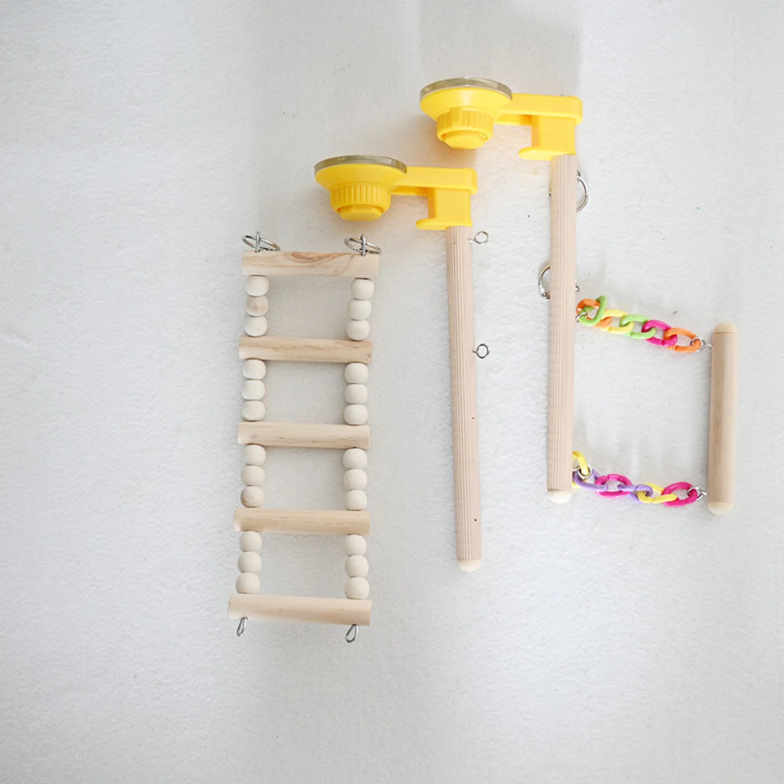 Suction Cup Wood Parrot Stand Hanging Bird Toy Window Shower Perch Toy for Budgie Bluebirds Hummingbird Bird Supplies parrot toy bird toy bird perch stand