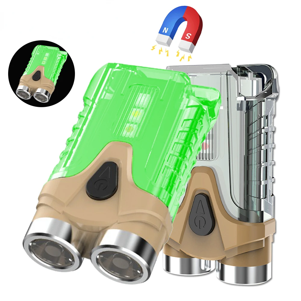 

XPG LED Keychain Flashlight Mini LED Flashlight Type-C USB Rechargeable Work Light 7 Modes Hiking Camping Pocket Lantern