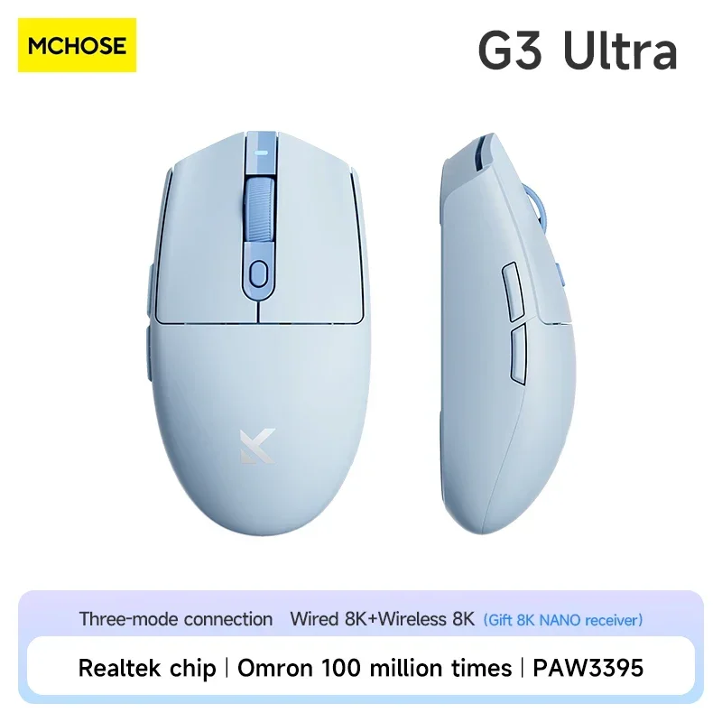 

Мышь компьютерная беспроводная, 2,4 ГГц, Bluetooth, 8 к, 26000dpi, 650ips