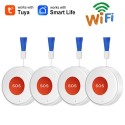 WiFi SOS Emergency Alert Button for Home Security and Personal Assistance (4 pcs)