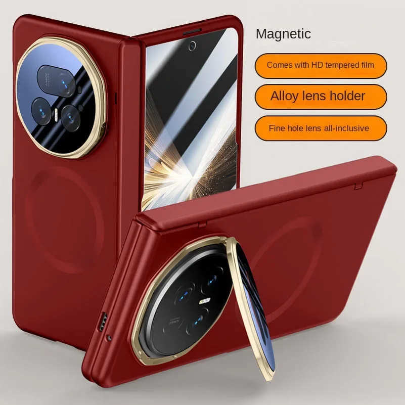 Luxury Wireless Charging Rugged Protective Case with HD Tempered Glass Screen Film and Lens Bracket