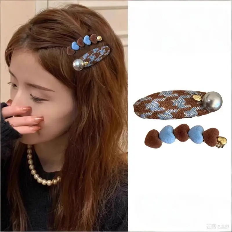 2 teile/satz Zwei Farben Herz Oval Haar Clip Für Frauen Mädchen Süße Haar Ornament Seite Haarnadel Haarspange Mode Haar Zubehör