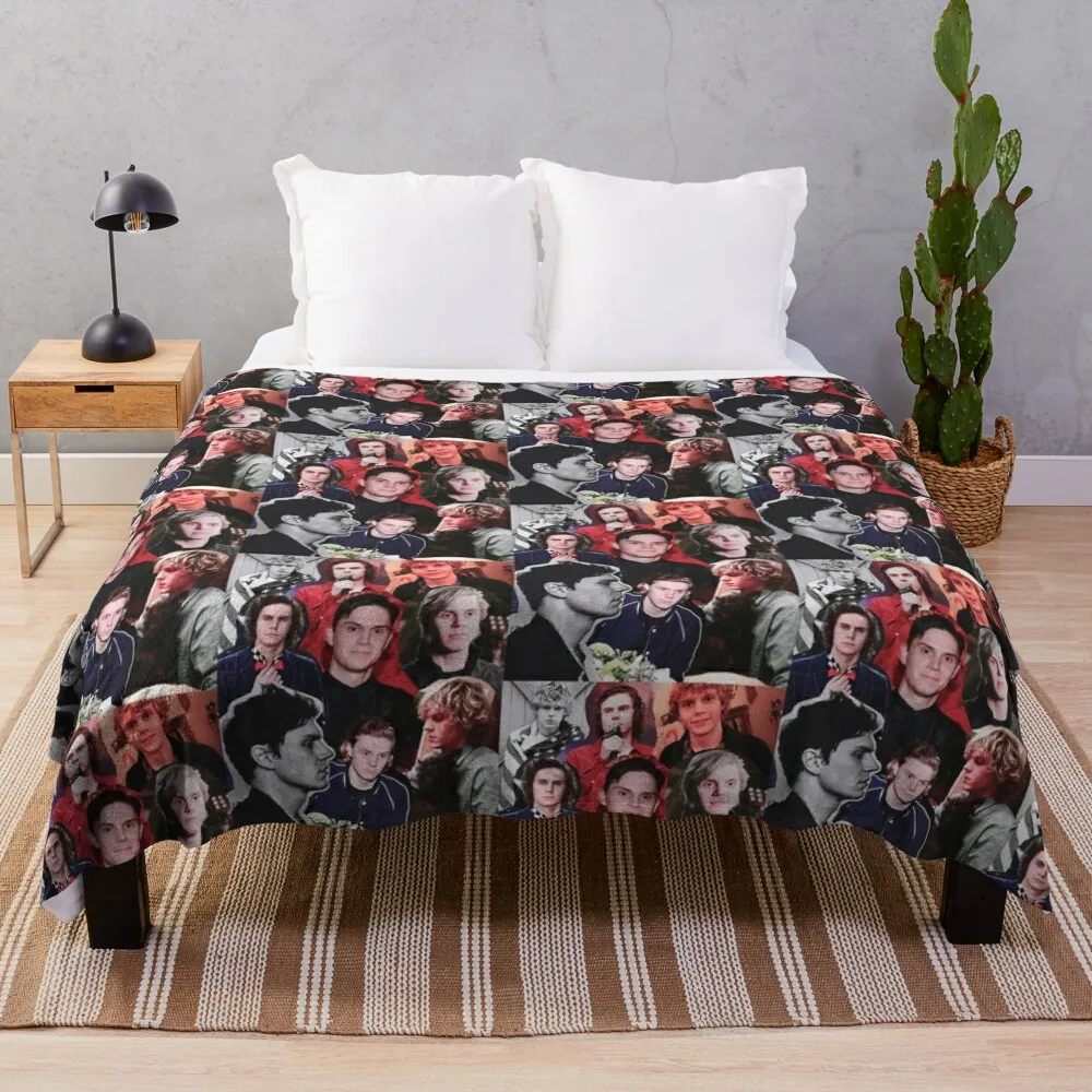 

Evan Collage Throw Blanket Soft Plaid Fluffy Shaggy cosplay anime warm for winter Luxury Throw Blankets