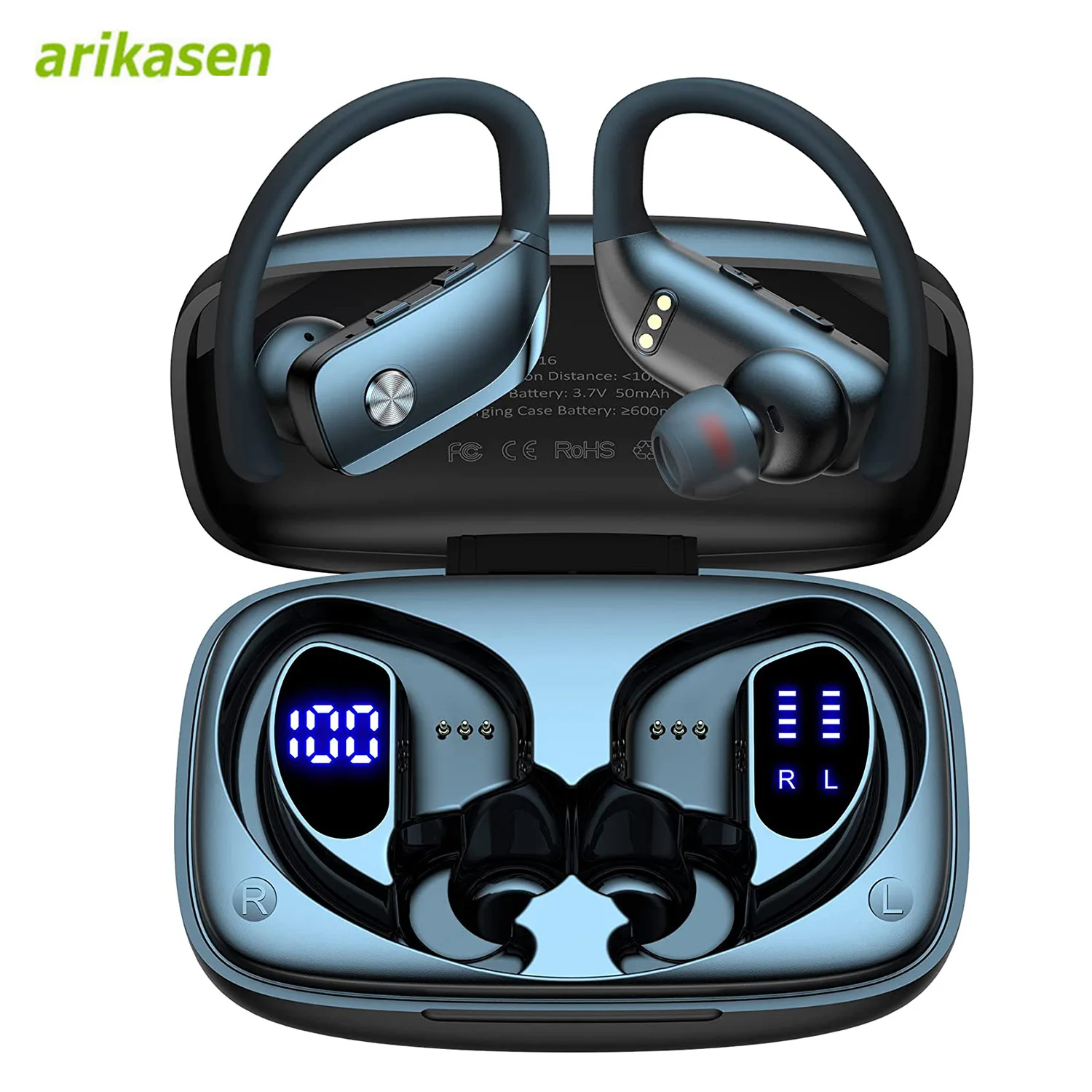 Wireless Earbuds Bluetooth Headphones 48hrs Play Back Sport