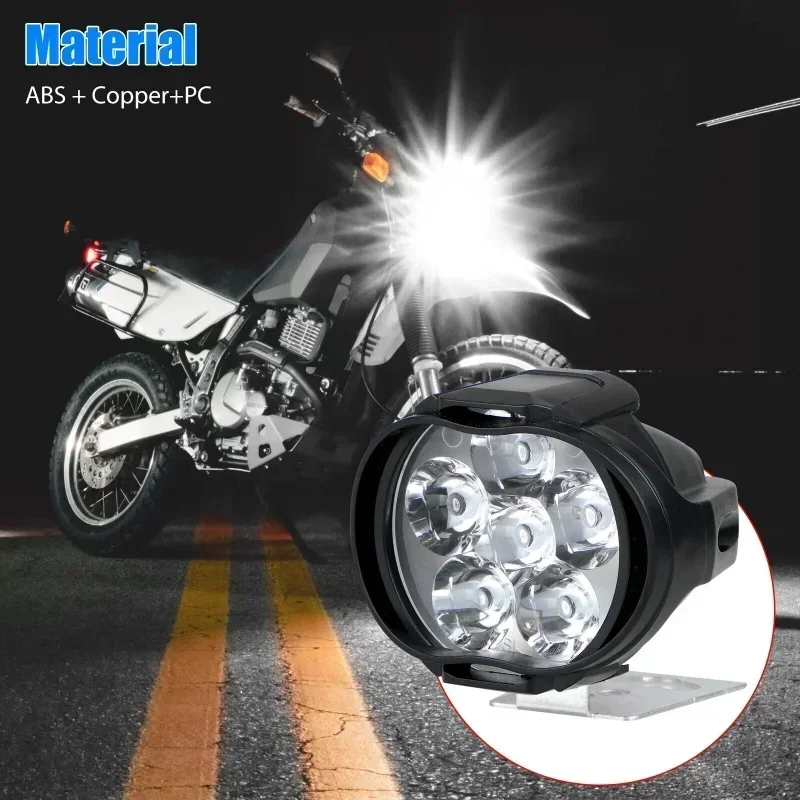 Motorcycle Headlight Spot Lights High Bright Waterproof Scooter Lights Work Spotlights LED Fog Bulb 6 Lamp Auxiliary With X5K3