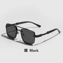 Vintage Men's Full Frame Polarized Sunglasses with UV400 Protection (Light black)