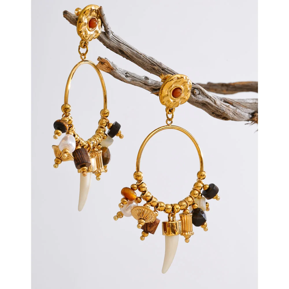 Yhpup Earrings Waterproof Stainless Steel