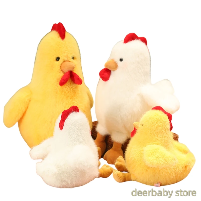 Kawaii Pollo Peluche Rotondo Pollo Grasso Giallo Pollo Bianco Peluche Decorato Camera Da Letto Regalo Di Compleanno Per Ragazzi E Ragazze