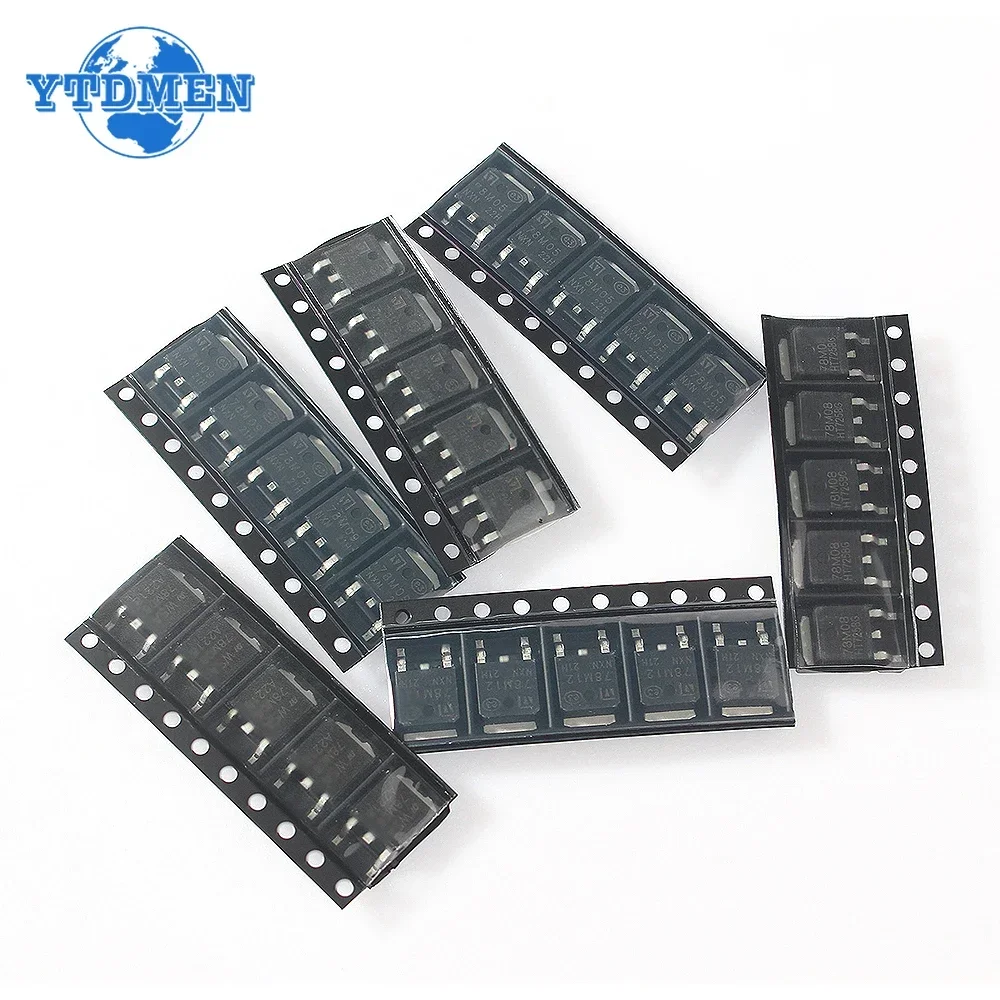 30pcs/lot 78M05 78M06 78M08 78M09 78M12 78M15 TO-252 Voltage Regulator SMD Transistor 6 Types X 5pcs
