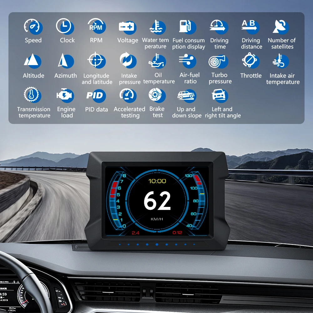 OBDHUD ٱ  OBD2 HUD  ÷, ڵ º ǻ, GPS  ӵ, ڵ 溸 