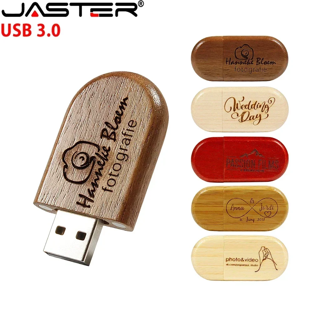 Usb 3.0 Flash Drives de Madeira Memory Stick de Bambu Presente Criativo do Negócio Logotipo Livre 128gb 64gb 32gb 10 Pcs Lot - Imagem 5
