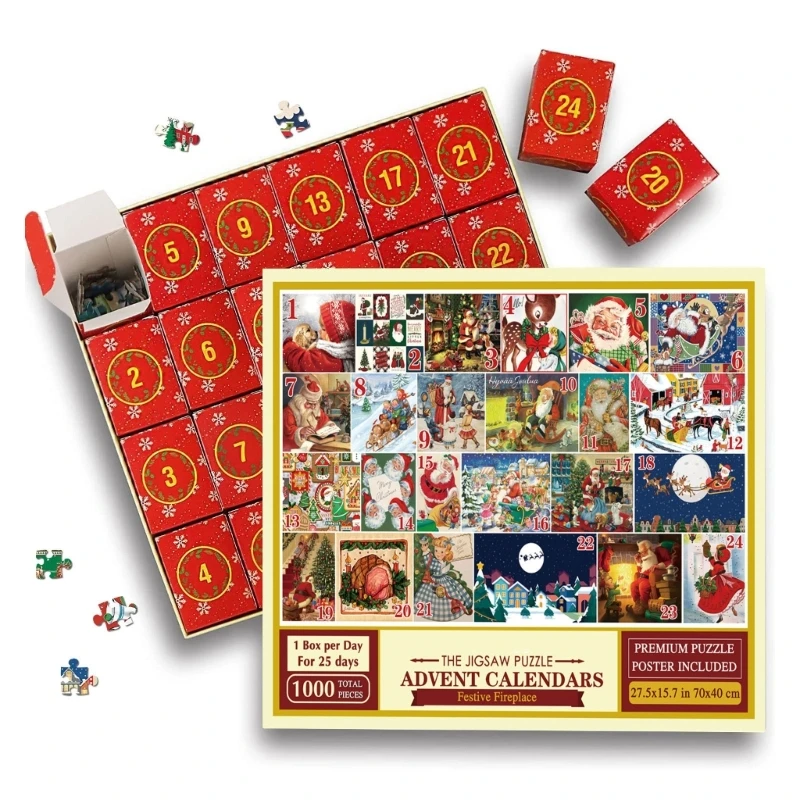 

Seasonal Surprise Advent Calendar, Christmas Countdown Calendar with Puzzle Dropship