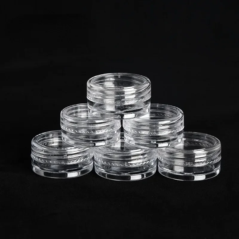 Clear Mini Cosmetic Jars - 2-5g Sample Containers for Creams, Balms, and Nail Art