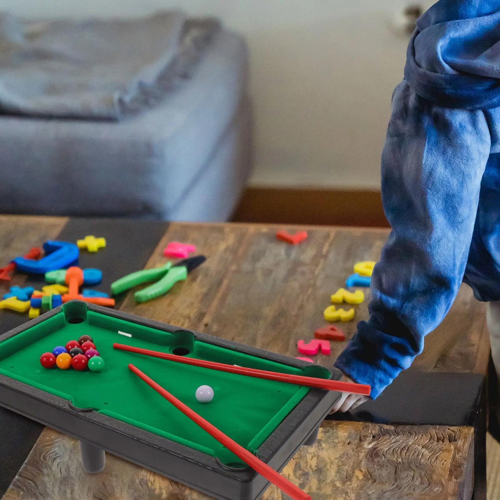 Mini Pool Table Prop Children Billiard Toy Desktop Adults Kids Tabletop Miniature Pool Table Game Puzzle Toy Building Blocks