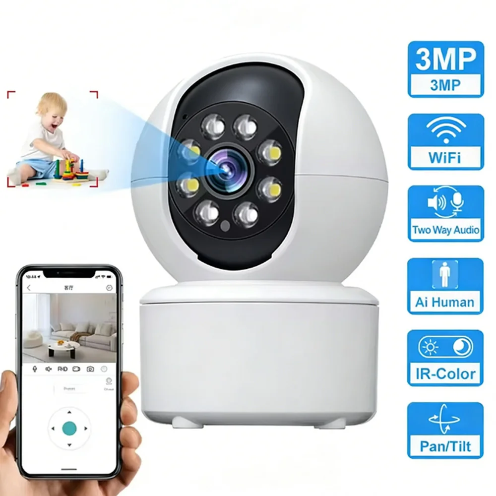 반려견 카메라 (휴대폰 앱 지원), 5G/2.4GHz WiFi 실내 보안 베이비 카메라, 360도 °   팬앤틸트, 양방향 오디오, 야간 투시 기능 2026New