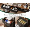 71 Inch Computer Desk with File Drawer, Reversible Office Desk with 4 Drawers & Power Outlet, LED Strip Monitor Shelf CPU Stand 6
