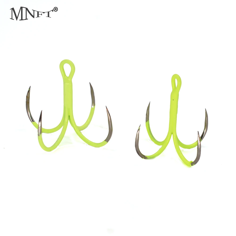 

MNFT 5Pcs High Carbon Steel Treble Hooks Fishing Treble Hook Super Sharp Solid Triple Noctilucent Fish Hook