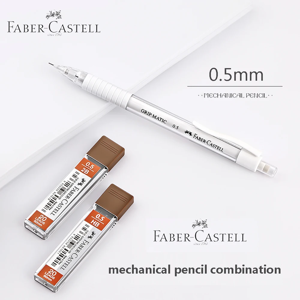 Germania Faber-Castell Scrittura A Matita Automatica 2B/Hb Stampa Libera Non Facile Da Rompere Piombo Bianco Trasparente Asta Matita 0.5Mm Piombo
