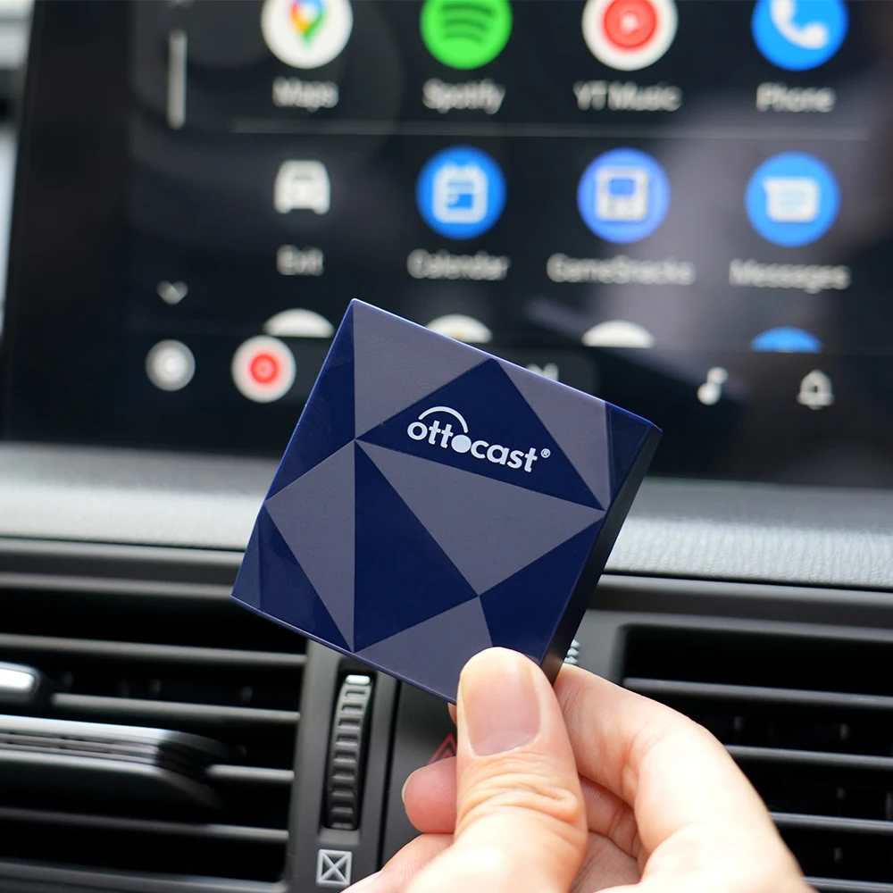 Ottocast A2Air Cablato A Wireless Android Auto Adapter Dongle Spotify Waze Per Ome Android Auto Multimedia Per Vw Toyota Honda