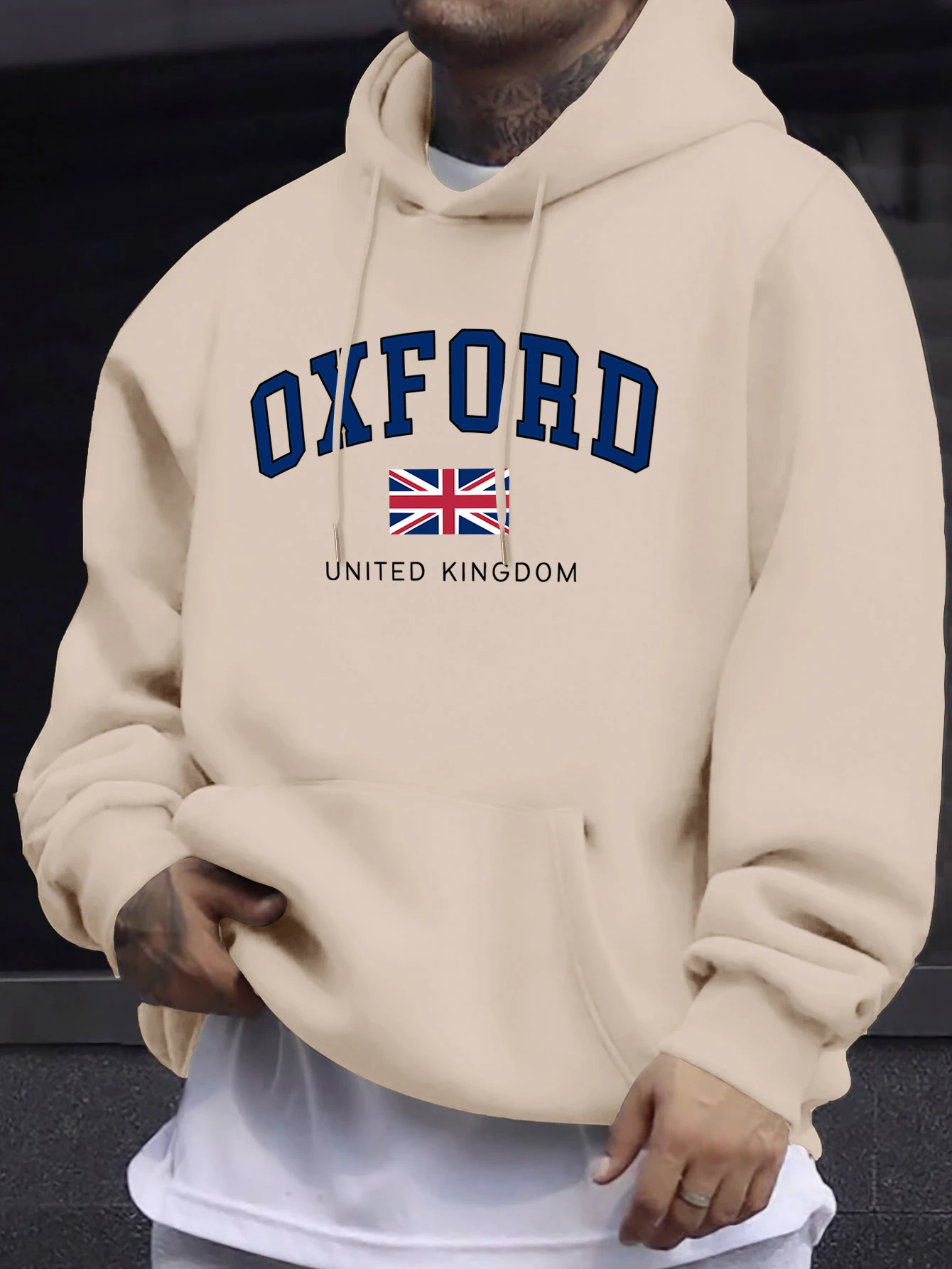 Oxford Vereinigtes Königreich Brief Und Flagge Drucken Männer Trainingsanzug Straße Lose Hoodie Sport Herbst Sweatshirt Langarm Casual Top – Detail 24