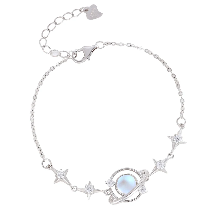 

S925 Sterling silver temperament moonlight stone bracelet light luxury simple jewelry for women