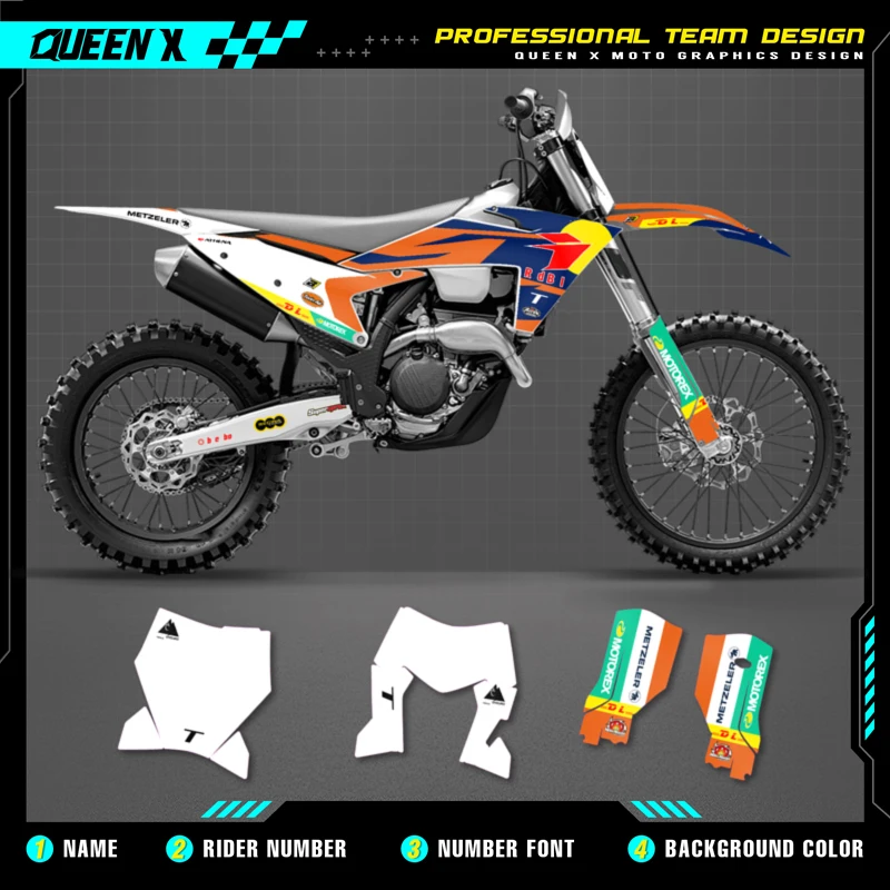 

QUEEN X MOTOR Custom Team Graphics Decals Stickers Kit For KTM 2023 2024 2025 SX SXF, 2024 2025 2026 EXC XC-W EXC-F 9