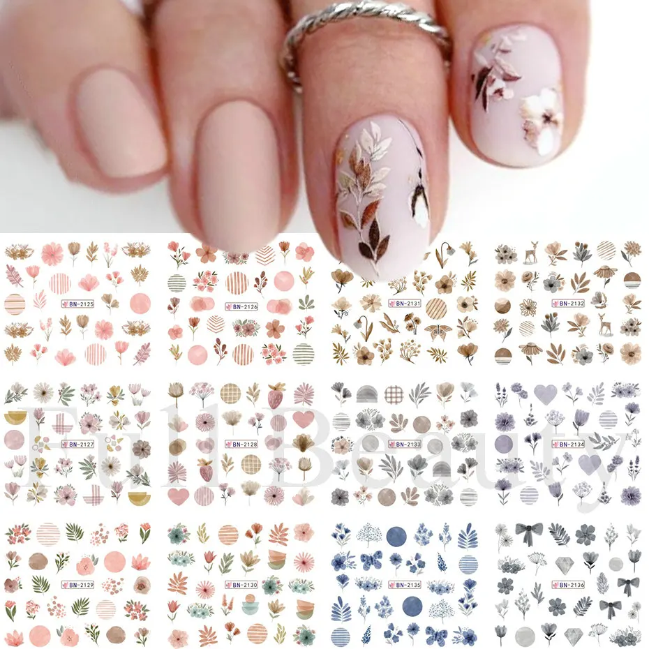 Dried flowers nail art accessories dried flowers colorful life nail flower  stickers 12 color color a