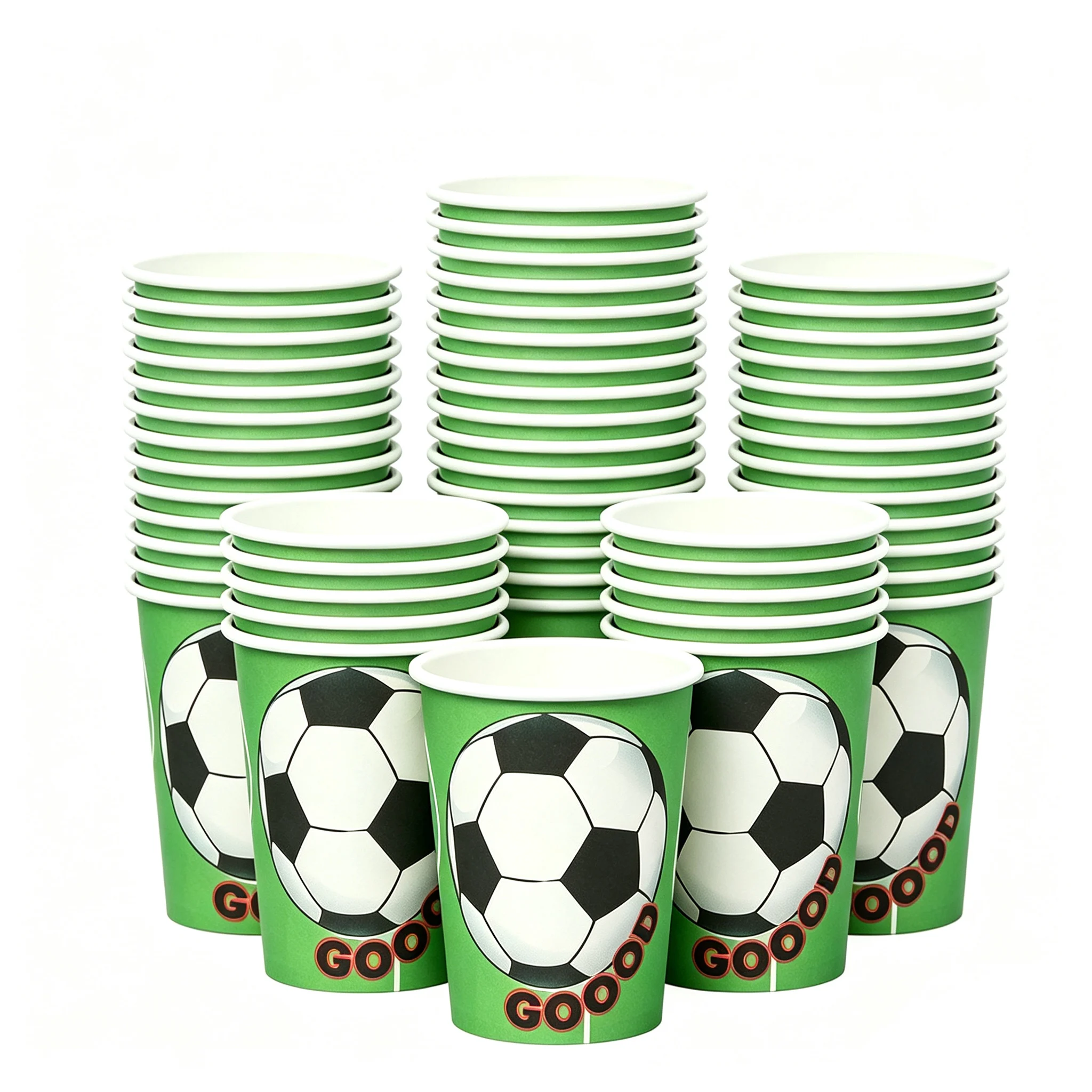 Disposable Soccer Party Paper Cups - Sports Birthday Party Decor Drink Supplies, Various Pack Sizes