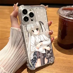 Charming Anime Maid Girl Transparent Phone Case - Anti - Fall, Cute Design - iPhone 12 Mini (TMSJ - 259hkx104a1)