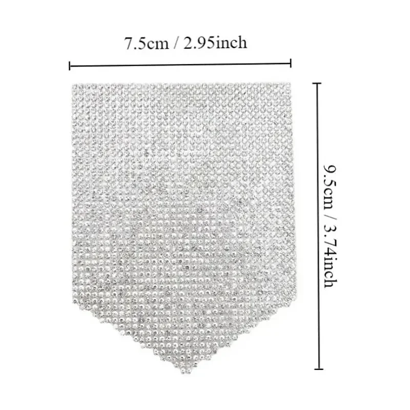5PCS Pocket Rhinestone Patch Clothing Badge Epaulette Jeans Pocket Luxury Bling Crystal Hot Stamping Applique DIY Decoration