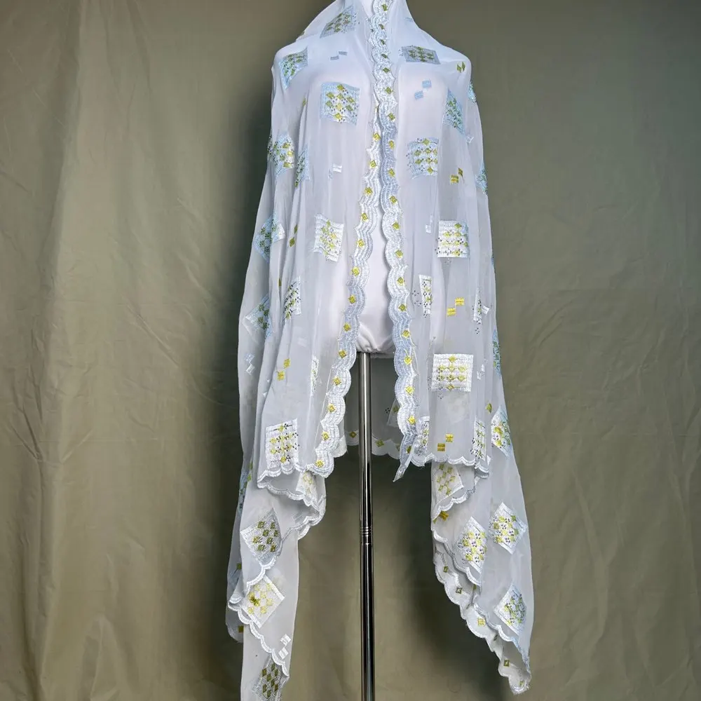 Neuer Dubai-Schal für muslimische Frauen, afrikanischer Chiffon-Großhijab, Islam-Hijab, Pashmina-Turban, Kopftuch, bestickte Schals – Detail 30
