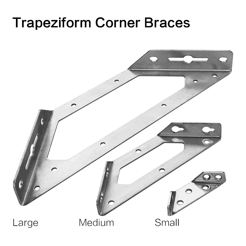 Trapeziform Angle Brackets 1-4 Pcs Stainless Steel Triangle Shelf Support