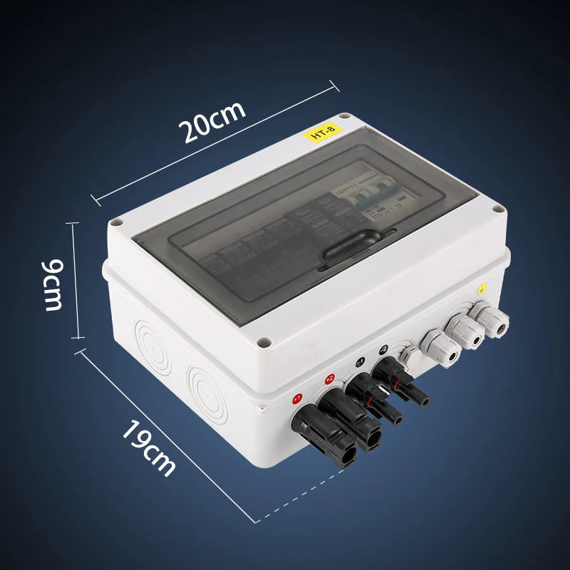 Free Shipping Solar photovoltaic PV Combiner Box With Lightning Protection 2 input 1 out DC 600V Fuse MCB SPD Waterproof Box