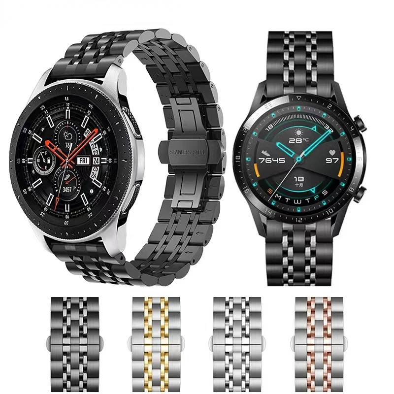 

22mm 20mm Metal Band for Samsung Galaxy Watch 3 Gear S3 Huawei Watch GT2 Stainless Steel Bracelet Strap for Amazfit GTR3 Correa