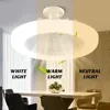 Modern Ceiling Fan with Remote Control Lighting Lamp E27 Converter Base for Bedroom and Living Room Smart 3-in-1 ceiling fan lam 3