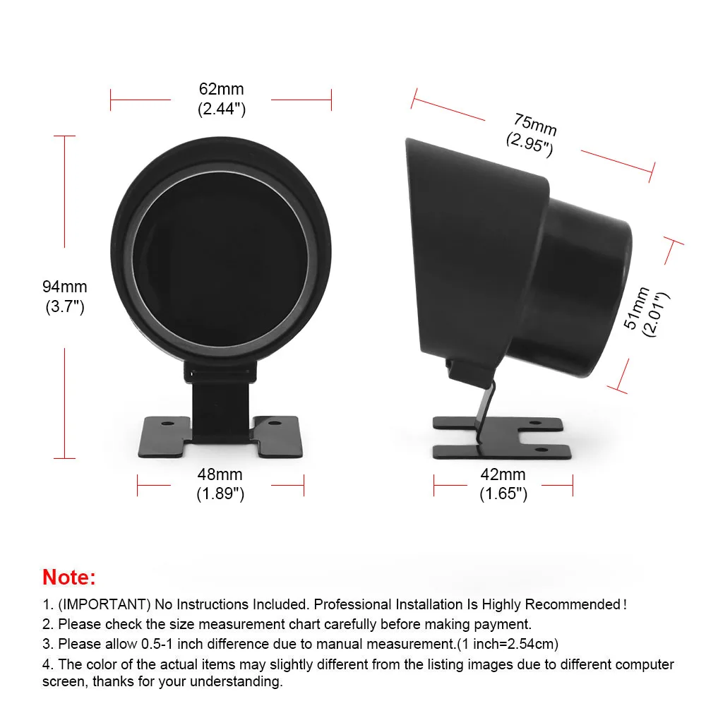2 in 1 LCD 블루 디지털 자동차 12V 수온 게이지 1-99 섭씨 및 10-24V 전압계, 1/8NPT 온도 센서 어댑터 조인트 파이프 포함