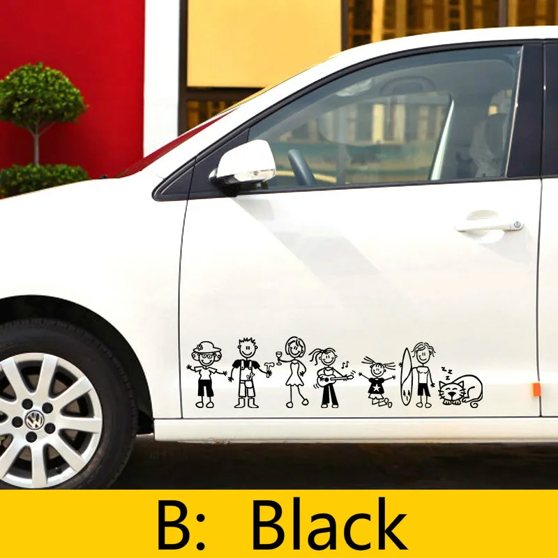 Cartoon Family Vinyl Car Window Sticker for Car Styling