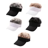Golf Baseball Cap with Fake Flair Hair Cap Sun Visor Fun Toupee Hats Mens Womens Spiked Hairs Wig Hat 2