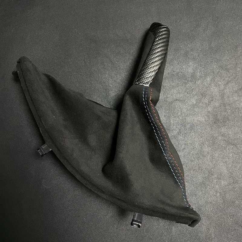 LHD Alcantara Car Handbrake Handle Left Hand Drive Carbon Brake With Alcantara F30 F31 F32 F33 F36 F80 F81 F82 F83 F84