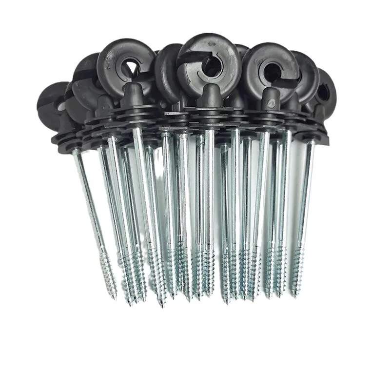 Electric Fence Insulator 10PCS Electric Fence Ring Insulators for Horse Screws Plastic Ring Insulators Long Distance Screws