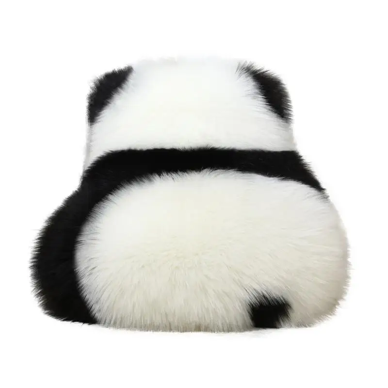 

Super Soft Plush Panda Rug Fluffy Hairy Small Floor Mat Antislip Panda Doll Style Carpet Adorable Cute Plush Thick Pile Room Rug