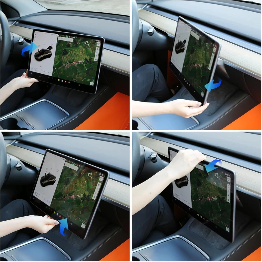 Écran Tête Haute (HUD) Pour Tesla Model Y Juniper & Model 3 Highland - 9,66 Pouces, CarPlay/Android Auto Sans Fil, Alerte Angle Mort