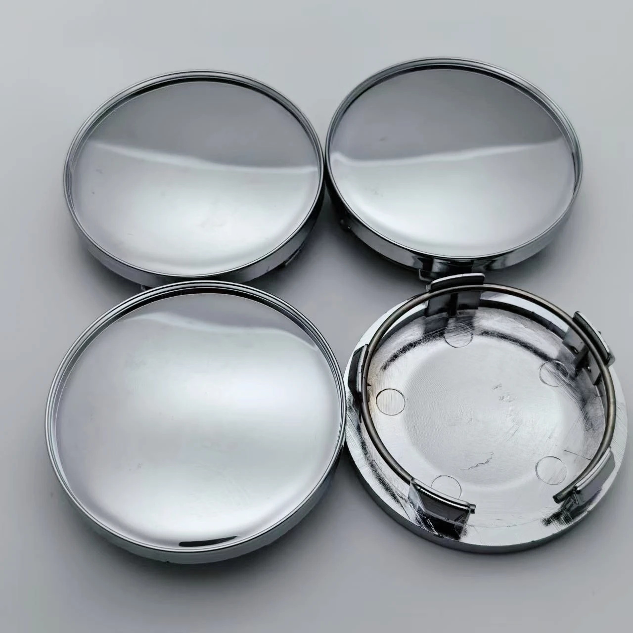 Set of 4 Premium Blank Wheel Center Caps - 58mm Od / 54mm Id Hubcaps for Car Styling Accessories