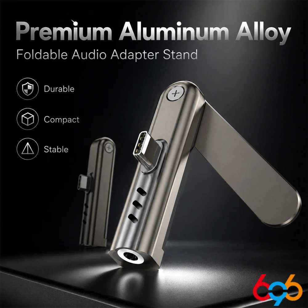 240W 고속 충전 접이식 타입 C 어댑터, 다기능 USB C-3.5mm 오디오 변환기(휴대폰 충전기/데이터 동기화 어댑터용)