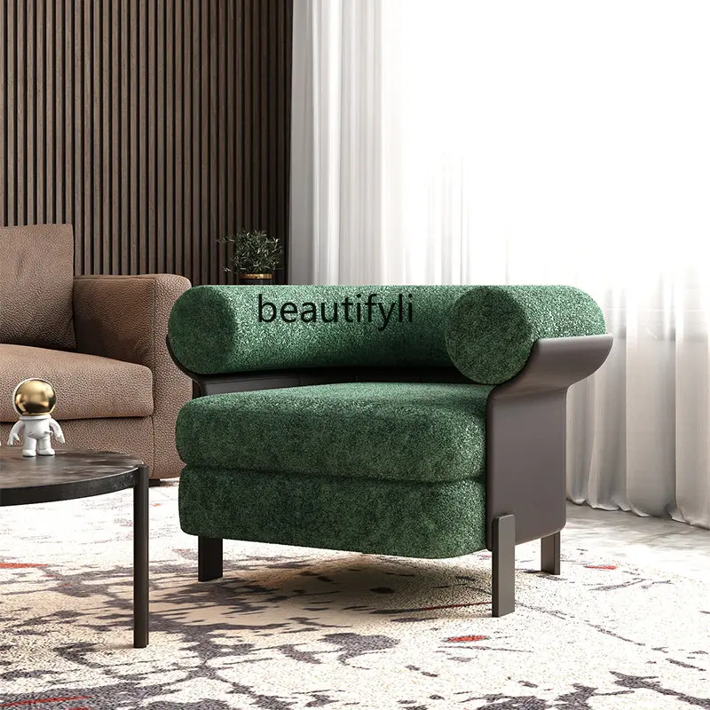 

Light Luxury Single-Seat Sofa Chair Living Room Sofa Chair Designer Model Fabric Sofa and Tea Table Combination furniture
