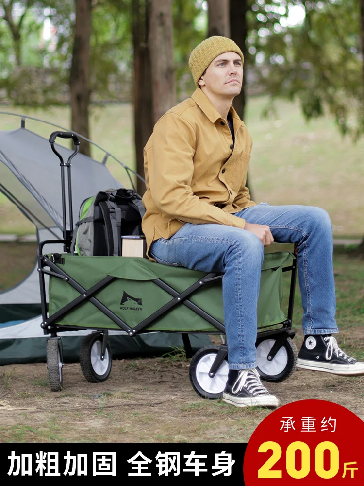 Carrello Da Campeggio All'Aperto Picnic Carrello Da Campeggio Pieghevole Tavolo Da Campeggio Rimorchio Da Campeggio Carrello Della Spesa Portatile Car