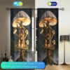 2pcs Mushroom House Pattern Printed Curtain for Home Decor - Rod Pocket Window Treatment for Bedroom, Office, Kitchen 4