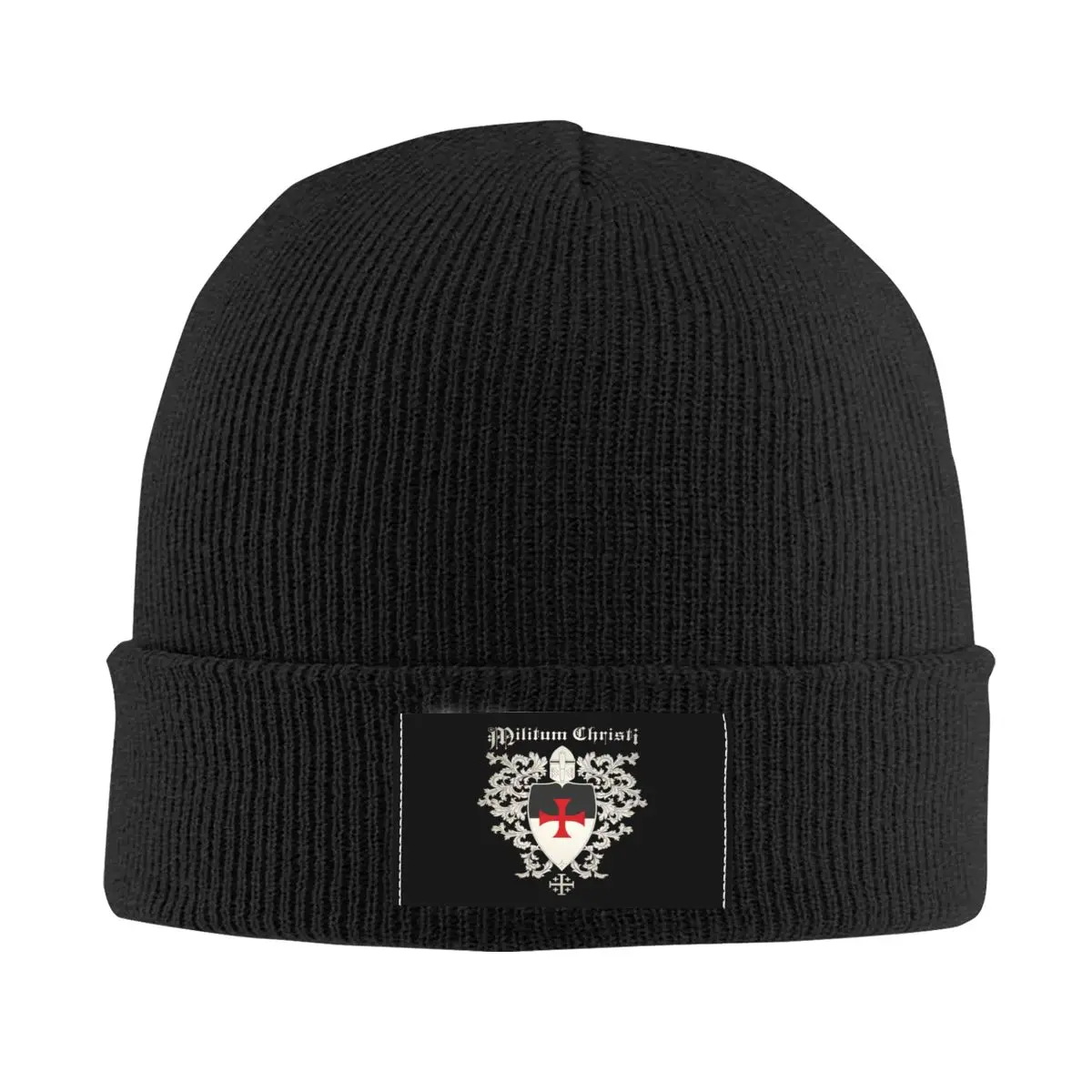 

Army Of Christ Bonnet Hat Knit Hats Unisex Adult Knights Templar Cross Shield Coat of Arms Winter Warm Skullies Beanies Caps