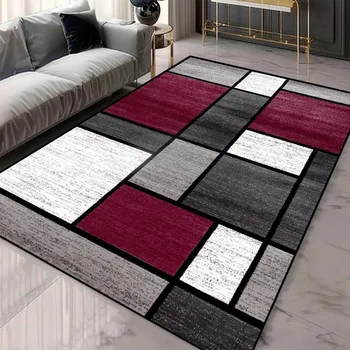 Geometric Pattern Area Rugs for Living Room Large Machine Washable Carpets with Non-slip Backing European Inspired Tatami Mats 2