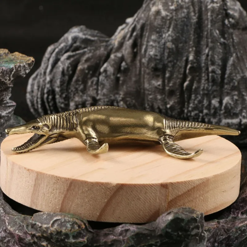 

Heavy Brass Jurassic pliosaurs Figurines Miniatures Home Decoration Accessories Living Room Desktop Ornament Animal Statue Craft
